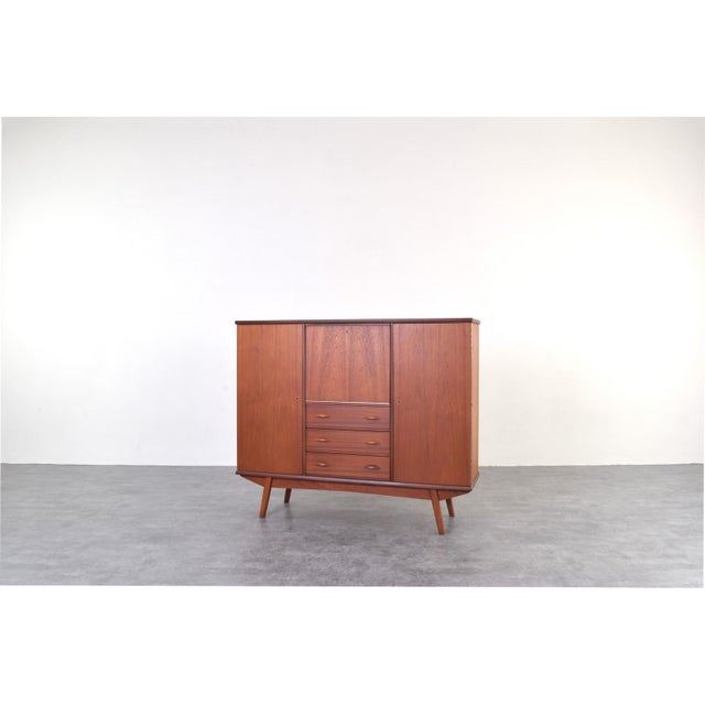 Mid-Century Danish Teak Highboard, 1960s For Sale - Image 4 of 18