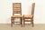Baker Furniture Style English Country Rustic Carved Solid Oak Ladder Back Dining Chairs With Rush Seats, Pair For Sale - Image 11 of 13