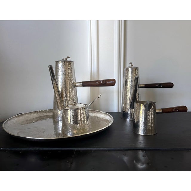 Mid 20th Century Peruvian Modernistic Sterling Silver Coffee Service Set - 5 pcs For Sale In Atlanta - Image 6 of 18