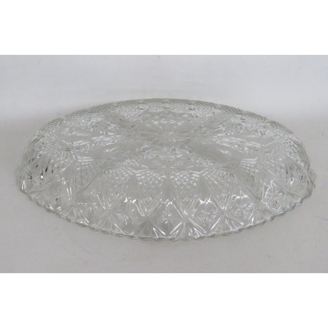 1960s Mayell Queen Anne Divided Glass Dish on Footed Silver Plated Handled Stand For Sale In Miami - Image 6 of 15