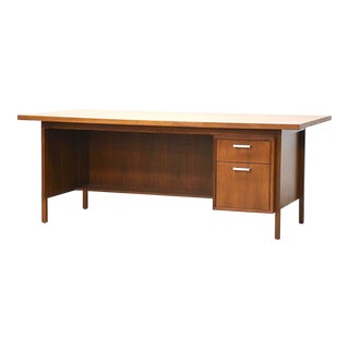Walnut MCM Executive Desk For Sale