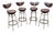Vintage Leather and Steel Bar Stools, 1950s, Set of 4 For Sale