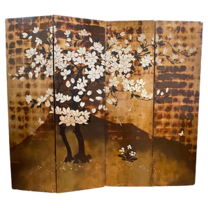 Art Deco Laquered Two-Sided Screen attributed to Pierre Bobot, France, 1930s