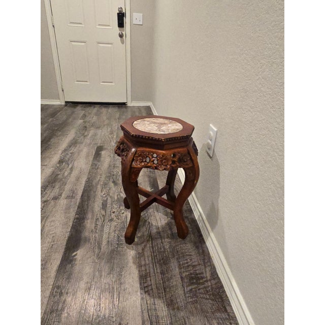Chinese Antique Chinese Carved Hardwood Table For Sale - Image 3 of 7