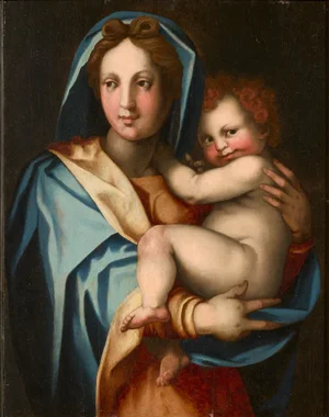 Workshop of Andrea del Sarto / Andrea d'Agnolo di Francesco, Madonna and Child, 1530, Oil on Board