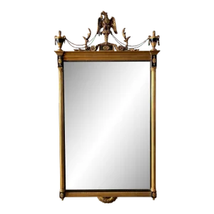 Federal / Neo-Classical Style Carved Giltwood Mirror With Urns and Eagle