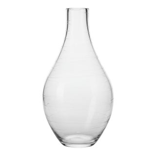 Michael Aram Signed London Spiral Threaded Glass Vase, 2002 For Sale