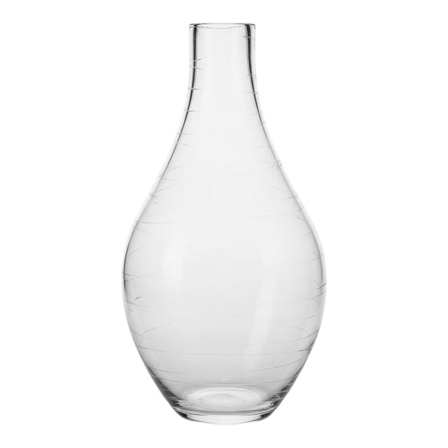 Michael Aram Signed London Spiral Threaded Glass Vase, 2002 For Sale