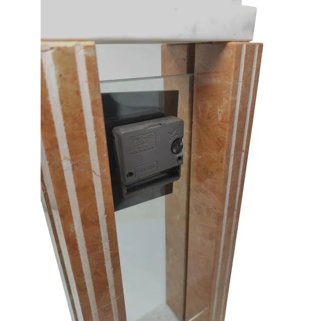 1990s Mogadishu Table Clock in Marble from Vega, Italy, 1990s For Sale - Image 5 of 9