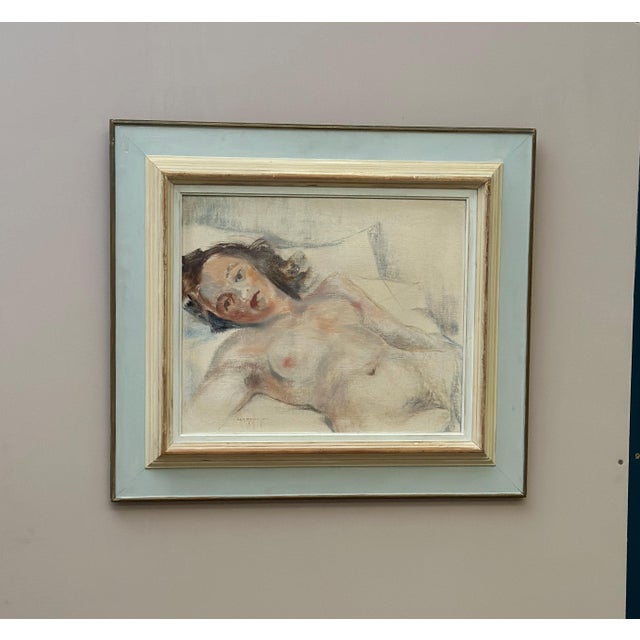 Erik Magnusson, Reclining Nude Woman, 1960s, Oil on Canvas, Framed For Sale - Image 11 of 17
