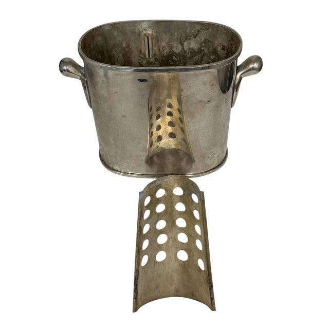 French Country Vintage Silverplate Wine Chiller, Cooler For Sale - Image 3 of 5