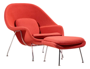 Eero Saarinen for Knoll Mid Century Womb Chair With Ottoman