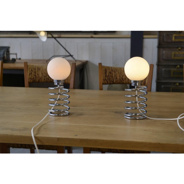1970s Spring Lamps by Ingo Maurer, 1970s, Set of 2 For Sale - Image 5 of 11
