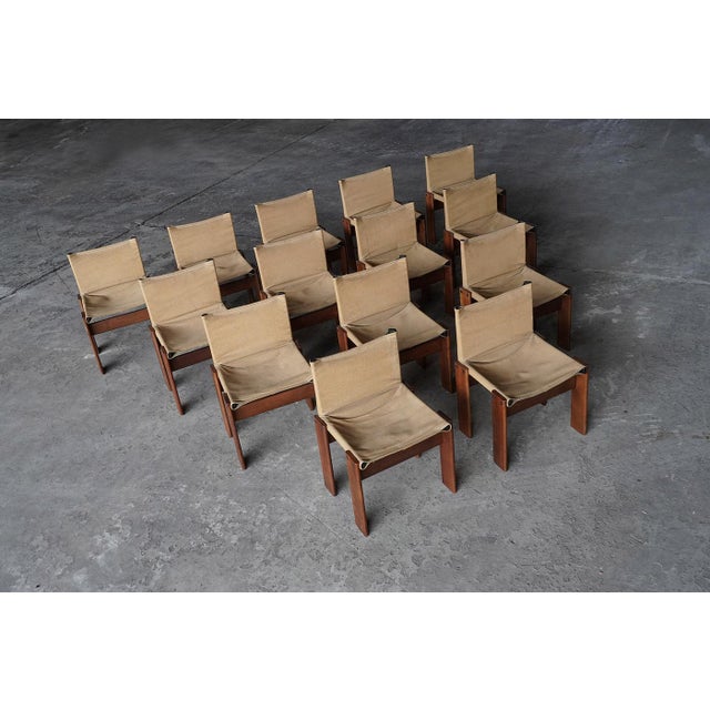 Canvas Monk Chairs by Afra & Tobia Scarpa for Molteni, Italy, 1970s, Set of 14, in Good conditions. Designed 1970 to 1979...