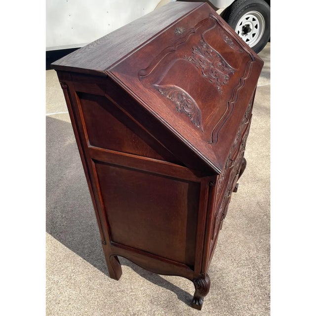 Vintage French Carved Secretary Desk For Sale In Dallas - Image 6 of 8