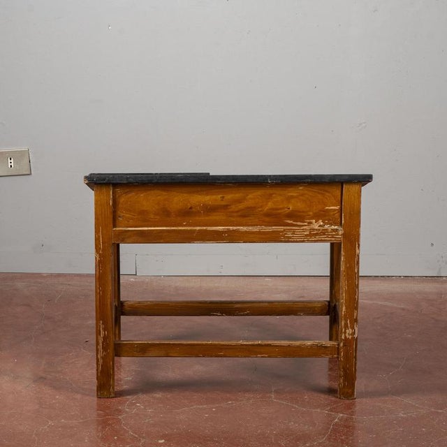 Wood Solid Wood Slanted Student Desk with Pen Holder For Sale - Image 7 of 18