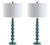 Metal 31.5 Inch H Stacked Ball Table Lamp in Marine Blue - a Pair For Sale - Image 7 of 7