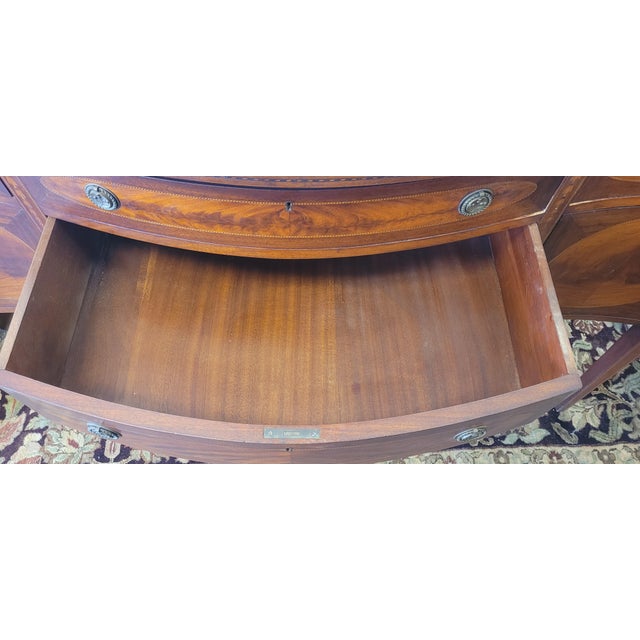 1930s Fine Antique Inlaid Federal Style Sideboard For Sale - Image 5 of 15