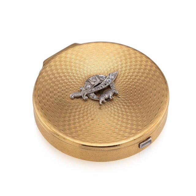 Vintage French Art Deco 18k Gold and Diamond Compact from Cartier, 1929 For Sale - Image 13 of 13