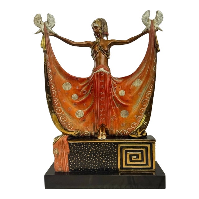 Fine Erte Bronze Sculpture LTD 291/375 1987 Chalk/Vermillion W/Coa For Sale