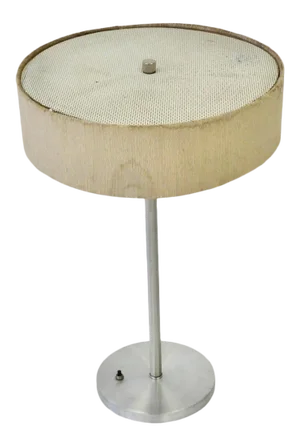 Aluminum Base Table Lamp with Original Tilt Top Silk Shade