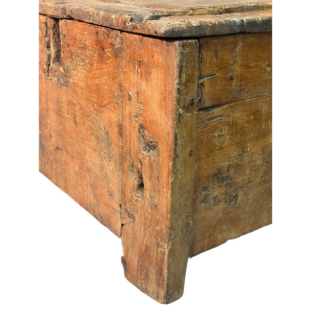 Antique Swiss Pine Chest, 1600s For Sale - Image 5 of 6