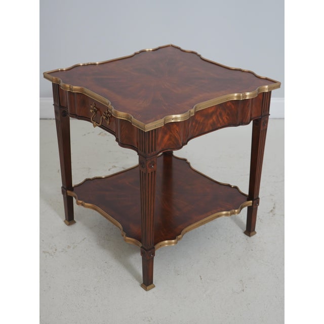 Traditional Pair Theodore Alexander 5005-392 Mahogany 1 Drawer Lamp Tables For Sale - Image 3 of 18