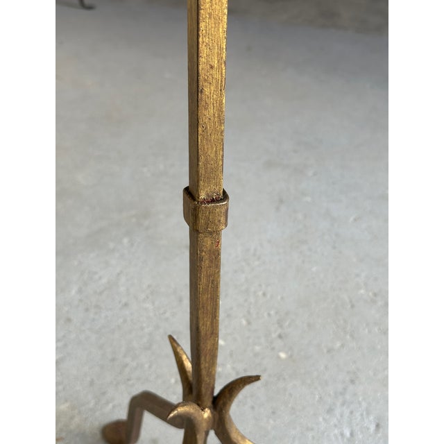 Spanish Gilt Iron Drinks Table With Pointed Stem and Tripod Base, 1950s For Sale - Image 9 of 10