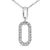 Contemporary 14K White Gold Diamond Accent Paperclip Pendant Necklace For Sale - Image 3 of 4