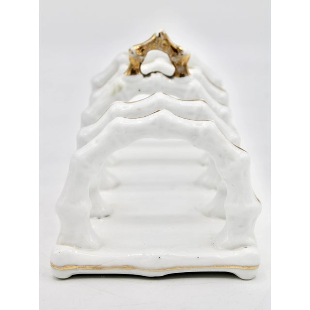 White Antique French Limoges Ceramic Toast Rack / Letter Holder For Sale - Image 8 of 12