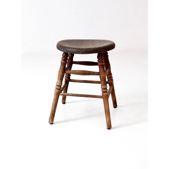 Early 20th Century Antique Saddle Seat Stool For Sale - Image 5 of 9