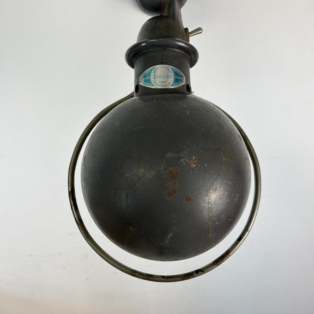 Vintage Grey 2-Arm Jielde Wall Light by Jean-Louis Domecq, 1950s For Sale - Image 3 of 7