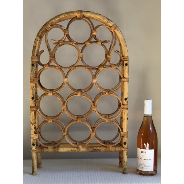 Mid-Century Modern Vintage Mid-20th Century Bamboo Wine Rack For Sale - Image 3 of 12