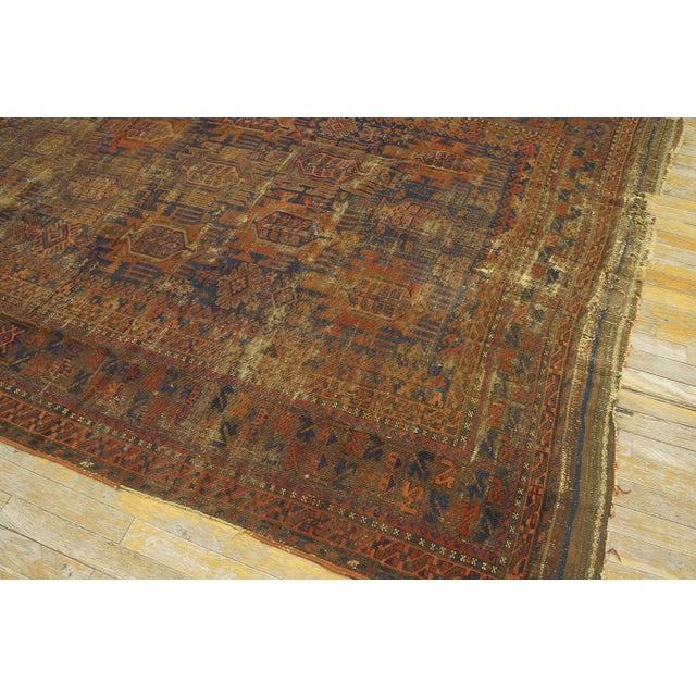 1890s Blue Navy Rustic Antique Persian Baluch Rug 6' X 8'4" Handknotted Wool Carpet For Sale - Image 9 of 10