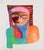 Abstracted Cubist Egyptian Pharaoh Portrait in Pastel on Paper Brightly colored abstract portrait by Michael William...