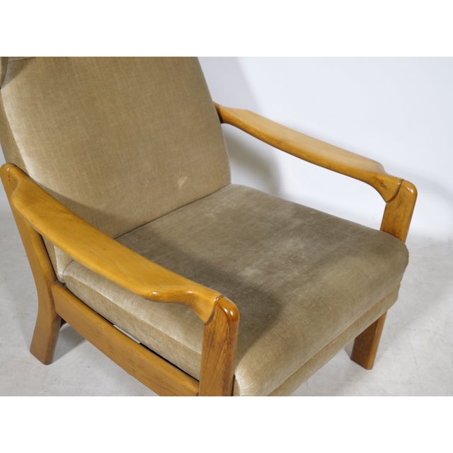 Mid-Century Modern Wingback Chair with Folding Function in Wood, 1970s For Sale - Image 9 of 12