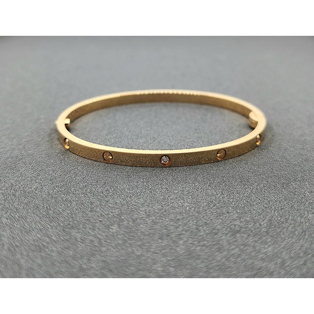 Cartier 18k Yellow Gold Love Bracelet With 6 Diamonds, Modern Design For Sale In Chicago - Image 6 of 10