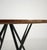 Metal Round Table in Blue Glass, Wood and Black Metal, Italy, 1950s For Sale - Image 7 of 15