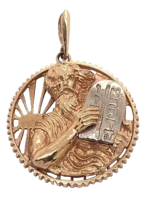 14 Karat Yellow and White Gold Religious Pendant Charm