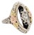 Art Deco 14k Gold, Diamond, Seed Pearl, Rock Crystal, and Onyx Filigree Cocktail Ring For Sale