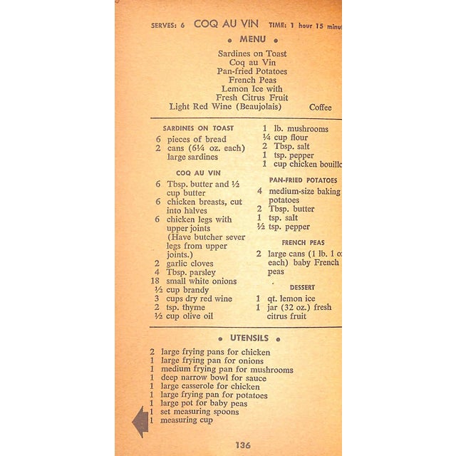 1960s "French Cooking by the Clock" 1965 Rayner, William and Chesbrough For Sale - Image 5 of 7