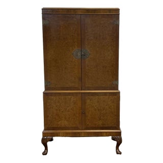 English Bar Buffet in Walnut and Walnut Burl, 1950s For Sale