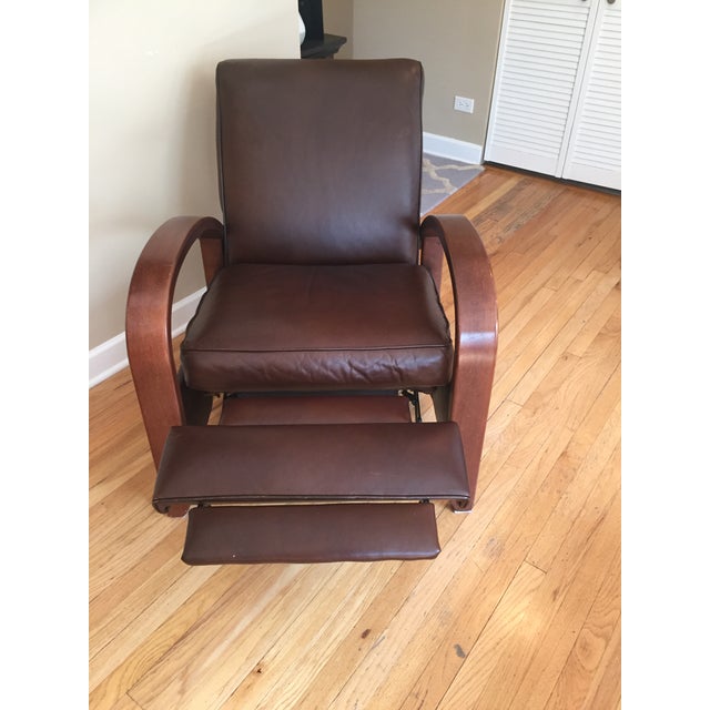 Contemporary Restoration Hardware Chestnut Leather Recliner Chairish