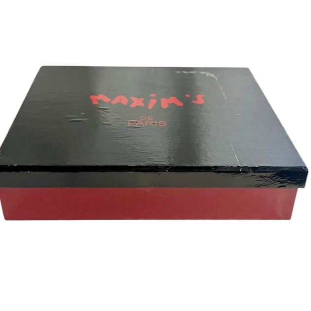 Vintage French Maxim’s De Paris Ceramic Catchall Ashtray Dish With Original Box For Sale - Image 6 of 10