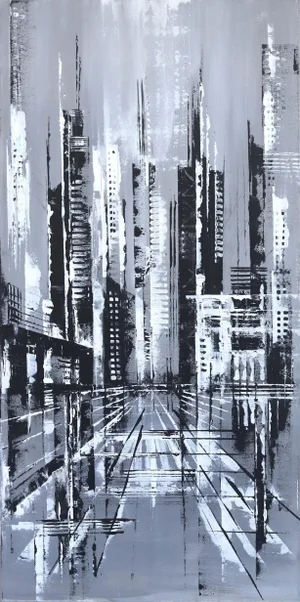 Ny Black & White - Original Painting by Ivana Milosevic