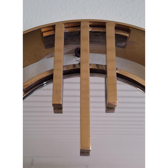 Vintage Oval Wall Mirror with Brass Frame by Santambrogio De Berti, 1960s For Sale - Image 4 of 10