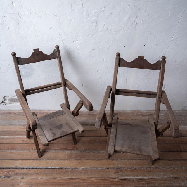 Late 19th Century West African Tribal Folding Safari Armchairs, 19th Century For Sale - Image 5 of 15