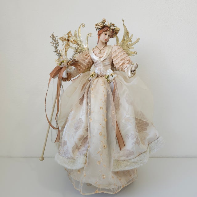 Traditional Available Thru Italian Christmas Angel 31" in Heavenly Regalia Vintage For Sale - Image 3 of 17