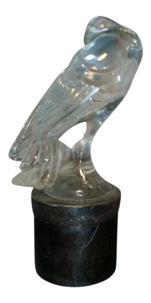 1920's Art Deco Crystal Car Mascot by Warren Kessler in the Form of a Bird