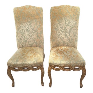 1930s French 4 Pretzel Ribbon Back French Hollywood Regency French Provincial Rococo Dining Chairs- Set of 2 For Sale